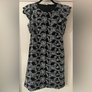Ann Taylor Black and White Floral Dress
